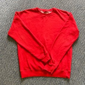 Red crew neck sweatshirt